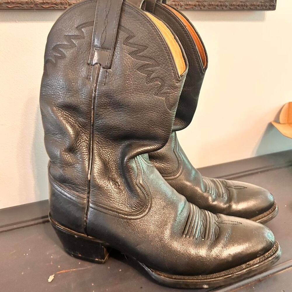 Ariats mens black leather cowboy